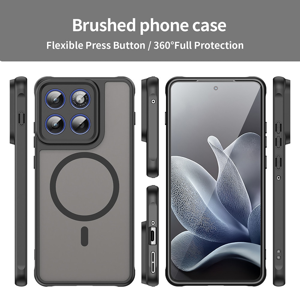 Husa pentru Motorola Edge 70 cu protectie pentru lentile si MagSafe EasyCharge, Ghost Series Anti-ingalbenire, frosted - negru