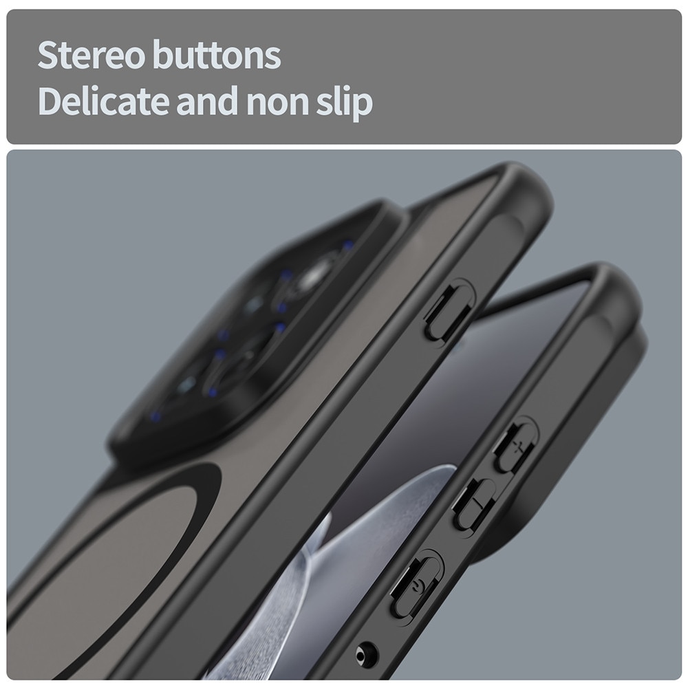 Husa pentru Motorola Edge 70 cu protectie pentru lentile si MagSafe EasyCharge, Ghost Series Anti-ingalbenire, frosted - negru