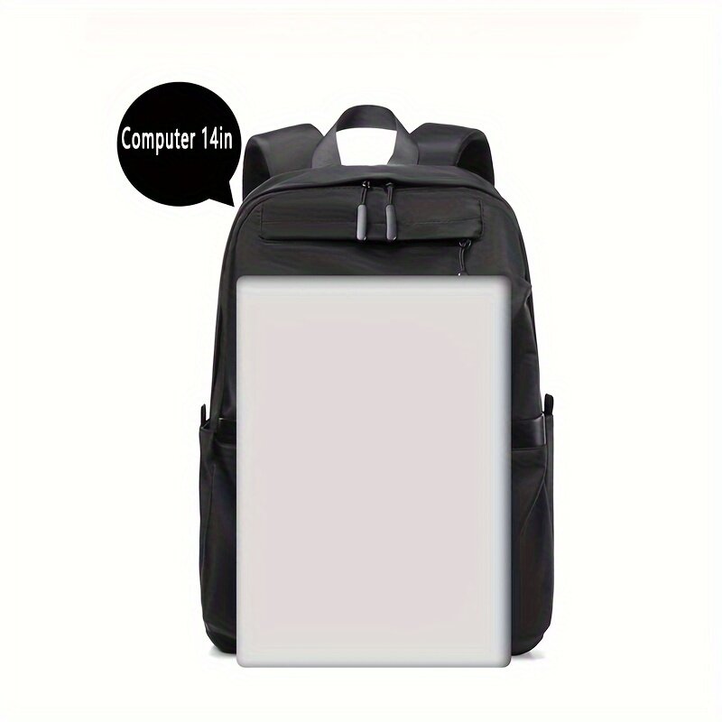 Rucsac laptop 15.6 inch nylon negru capacitate mare confortabil