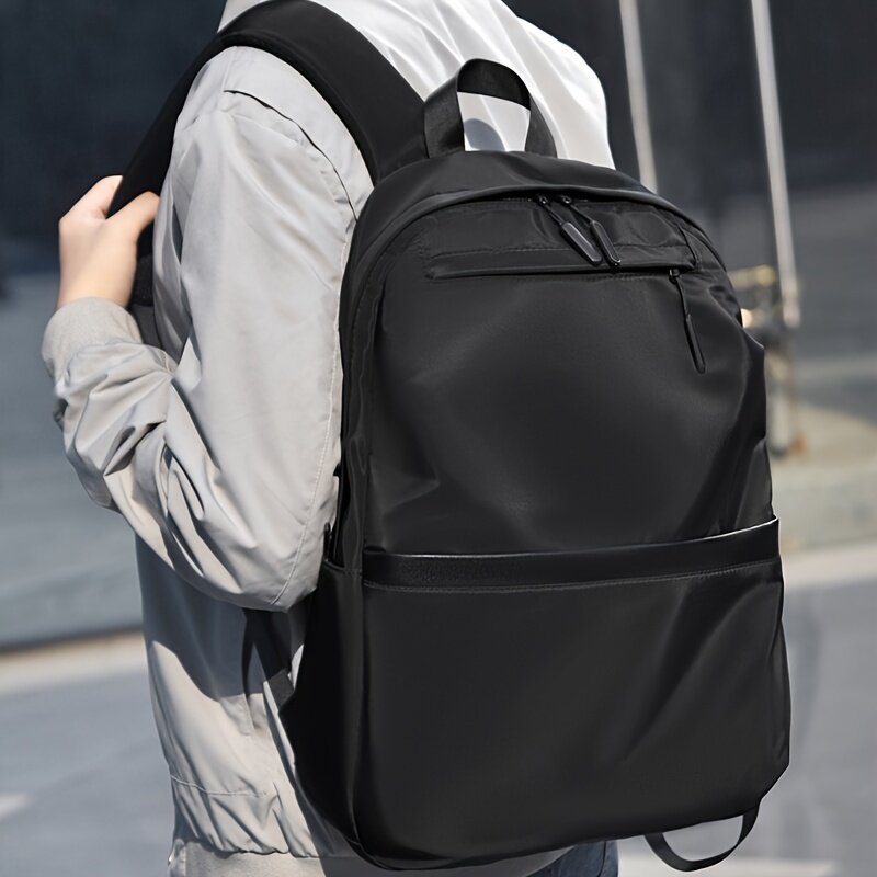 Rucsac laptop 15.6 inch nylon negru capacitate mare confortabil