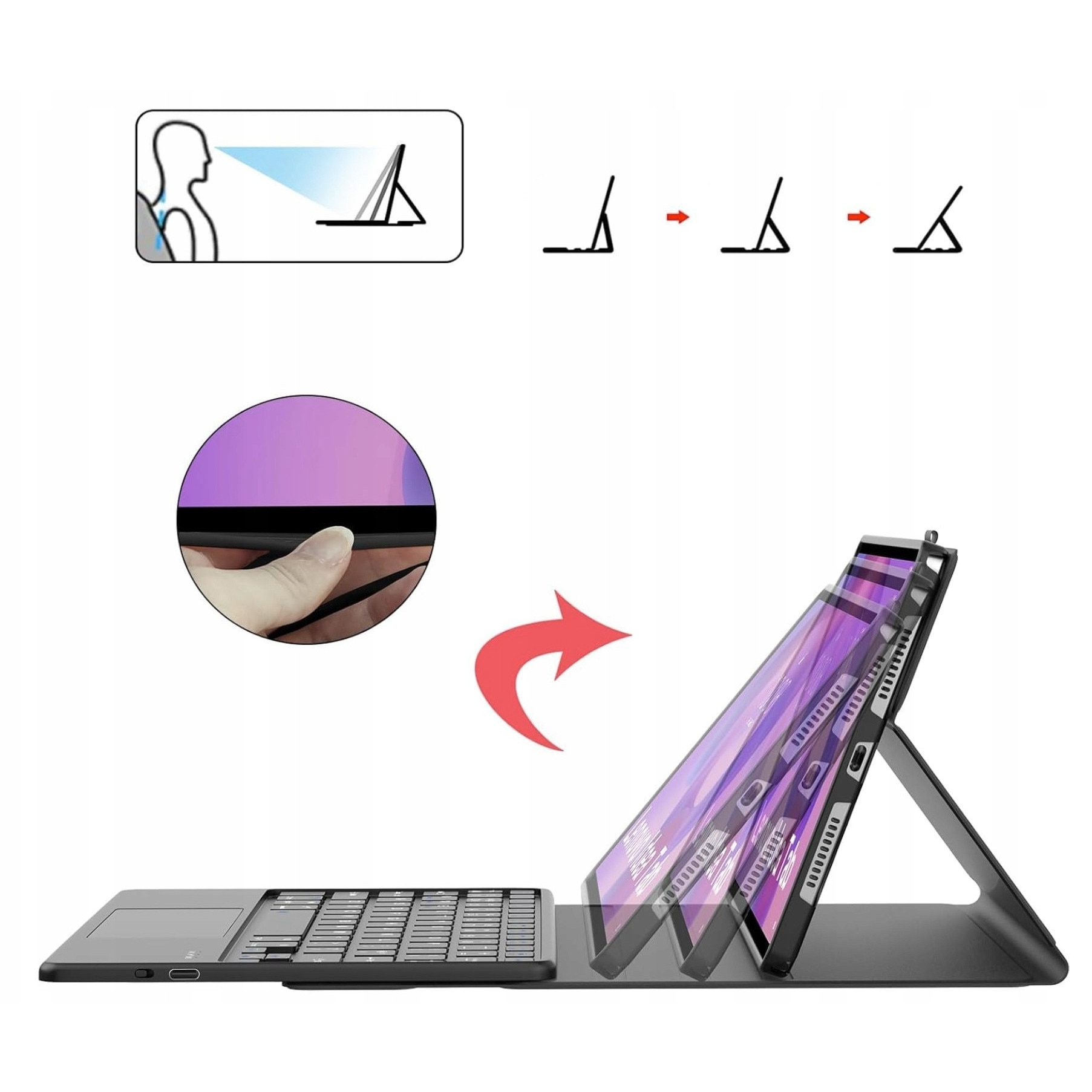 Husa tastatura cu touchpad 3in1 EtuiTab pentru Lenovo Idea Tab 11"
