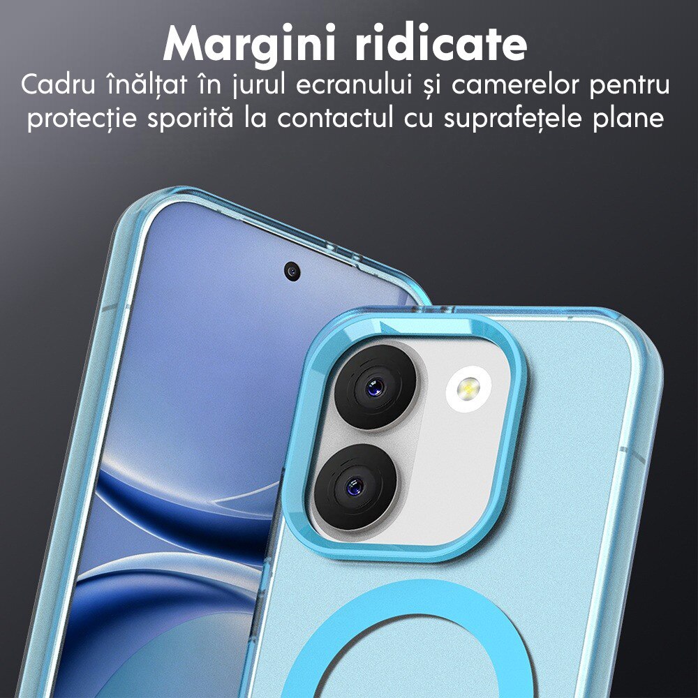 Husa pentru Xiaomi Poco X8 Pro DaDen® CandyCase MagSafe, Antisoc, Incarcare wireless, Butoane protejate, Albastru