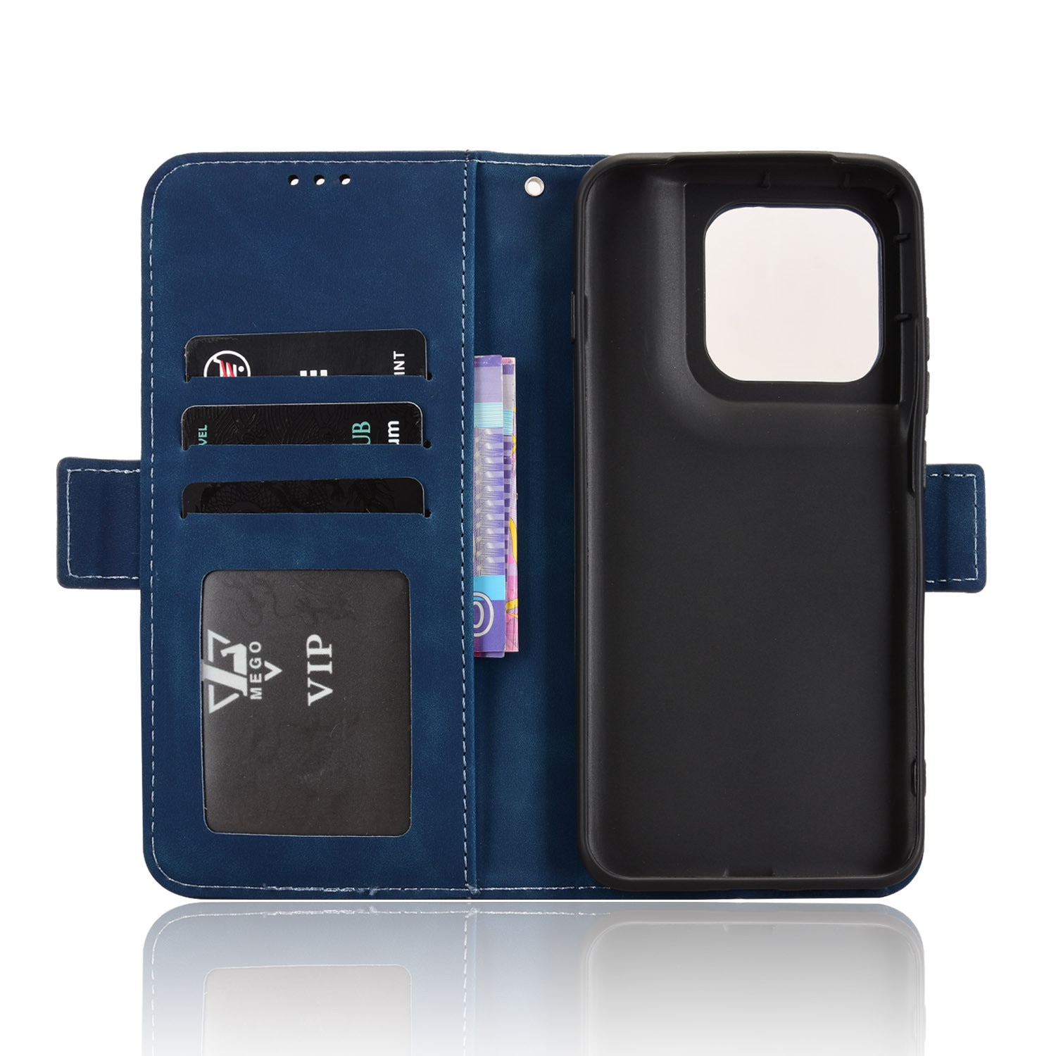 Husa cu clapeta XGSM Motorola Edge 70 Pro albastru slot card