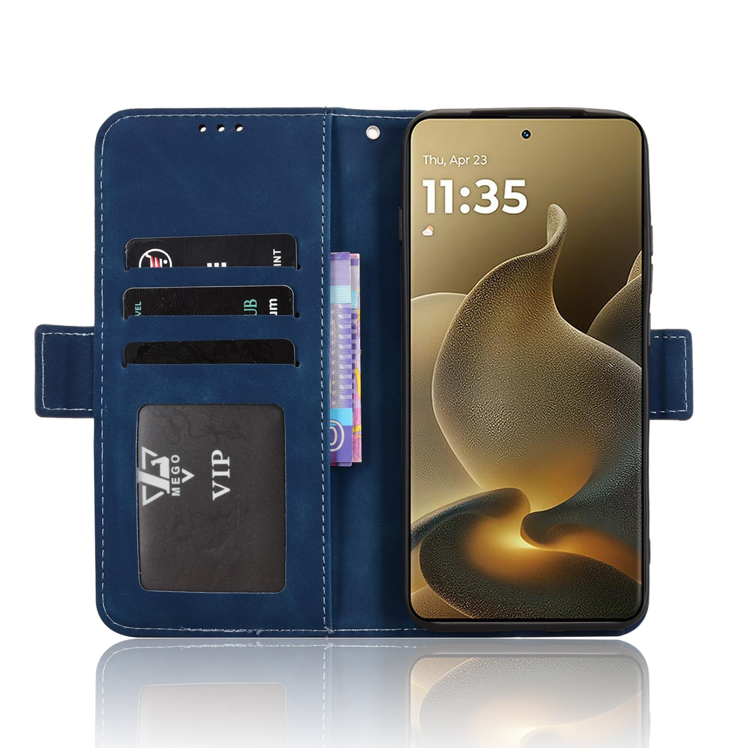 Husa cu clapeta XGSM Motorola Edge 70 Pro albastru slot card