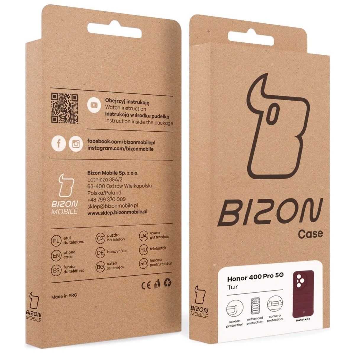 Carcasa Bizon Tur compatibila cu Honor 400 Pro, Dark Purple