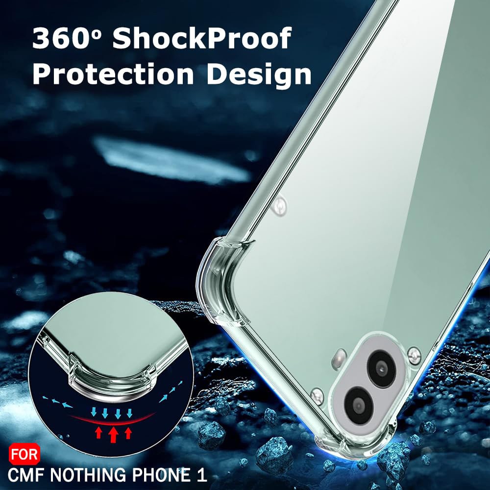 Husa antisoc pentru Nothing CMF Phone 1, Accesorio Shockproof Silicone, Transparent