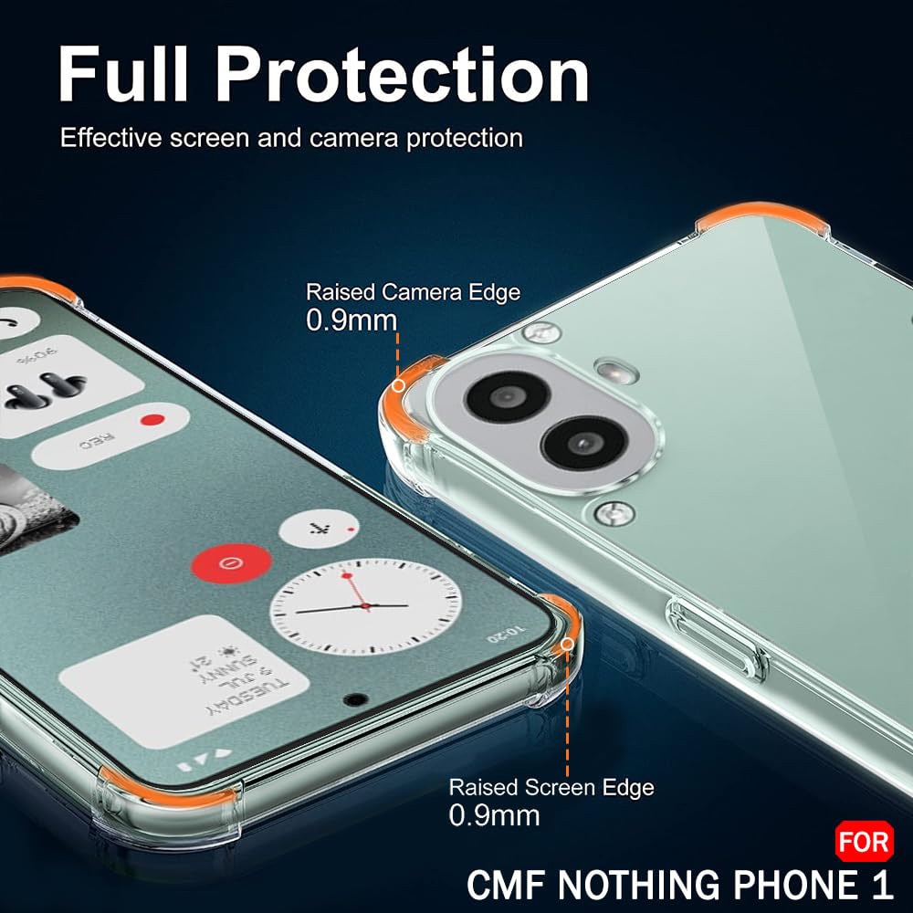 Husa antisoc pentru Nothing CMF Phone 1, Accesorio Shockproof Silicone, Transparent