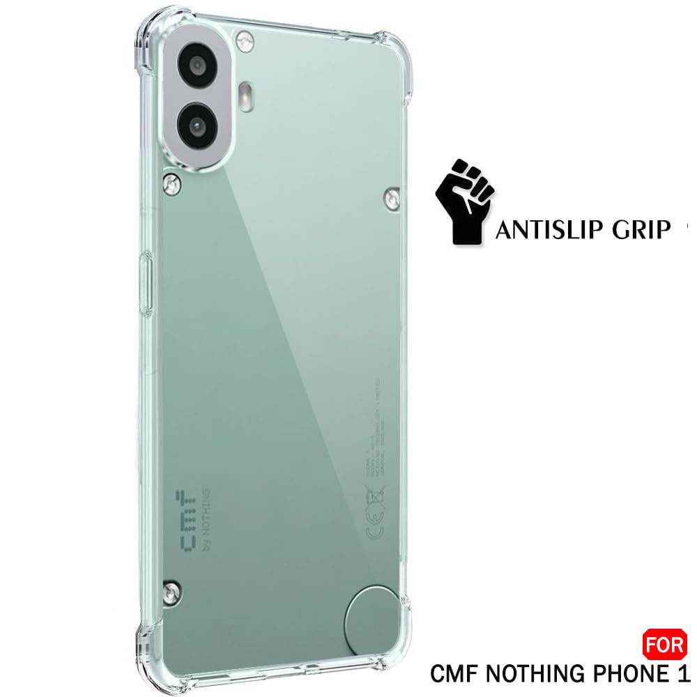 Husa antisoc pentru Nothing CMF Phone 1, Accesorio Shockproof Silicone, Transparent