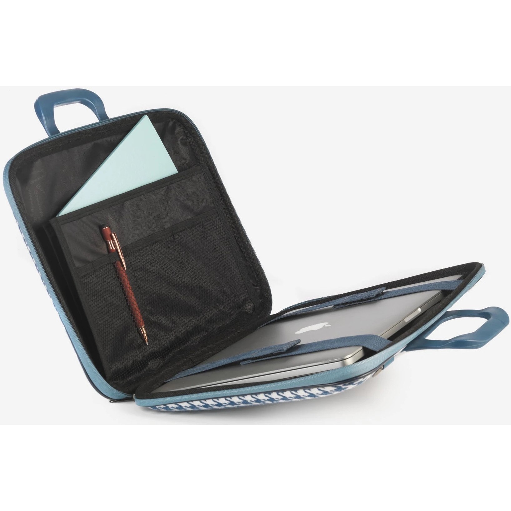 Geanta pentru laptop Bombata Pied de Poule 15.6''-16'', Gri