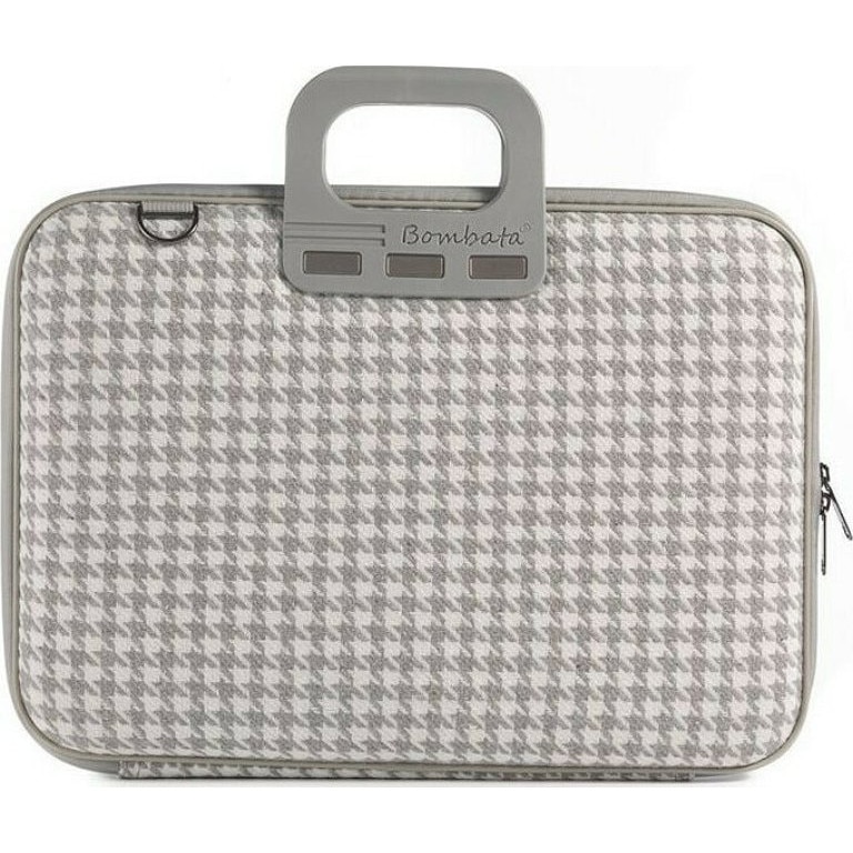 Geanta pentru laptop Bombata Pied de Poule 15.6''-16'', Gri