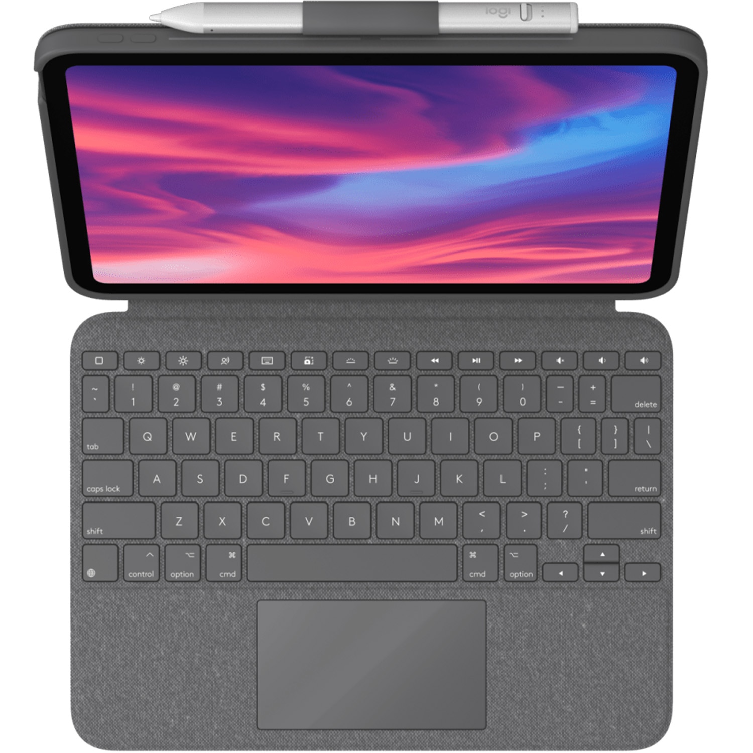 Husa cu tastatura Logitech Combo Touch pentru Apple iPad 10.9" (10th gen), Trackpad, Layout Spaniola, Oxford Grey