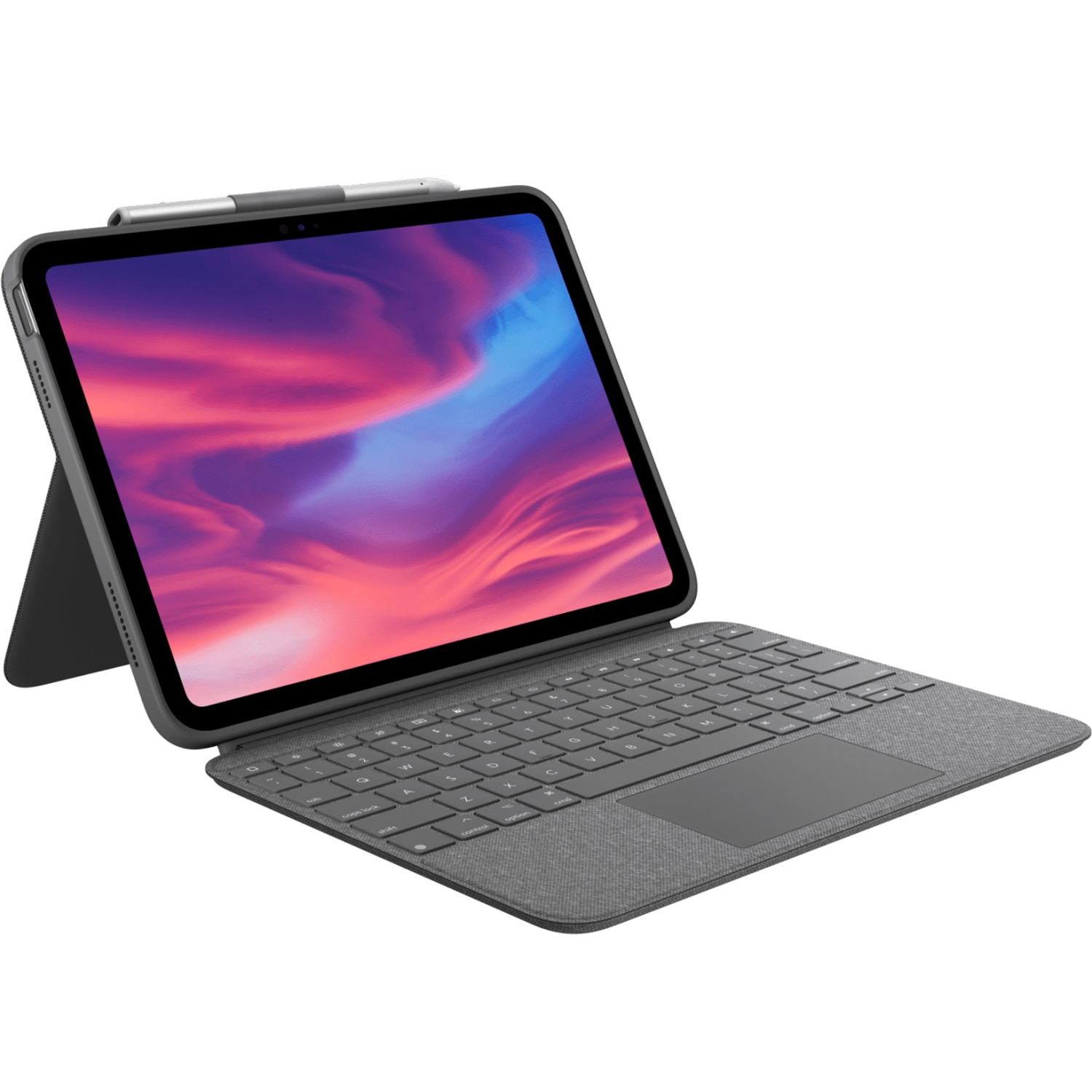 Husa cu tastatura Logitech Combo Touch pentru Apple iPad 10.9" (10th gen), Trackpad, Layout Spaniola, Oxford Grey