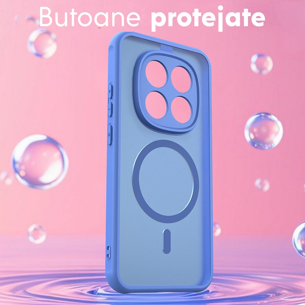 Husa pentru Xiaomi Redmi Note 15 Pro Plus 5G / Poco M8 Pro 5G Daden® HaloFrost II, MagSafe, Antisoc, Incarcare wireless, Calitate Premium, Albastru deschis