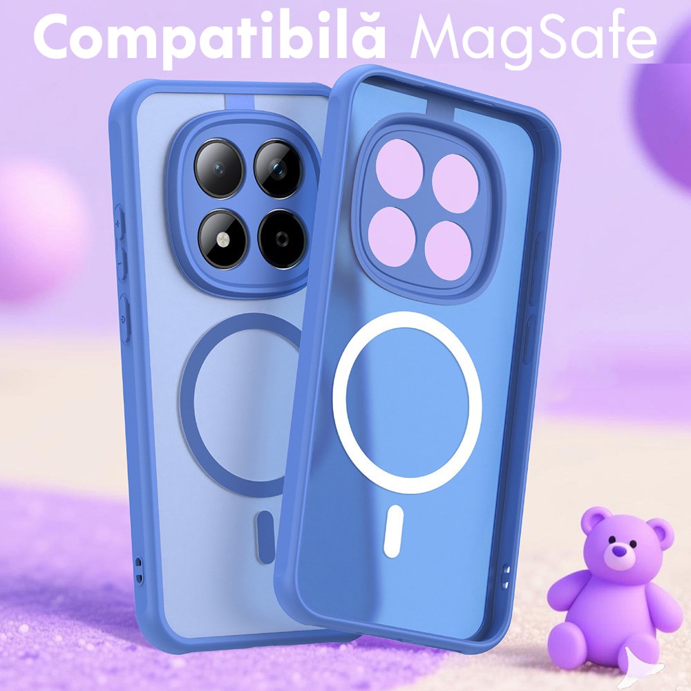 Husa pentru Xiaomi Redmi Note 15 Pro Plus 5G / Poco M8 Pro 5G Daden® HaloFrost II, MagSafe, Antisoc, Incarcare wireless, Calitate Premium, Albastru deschis