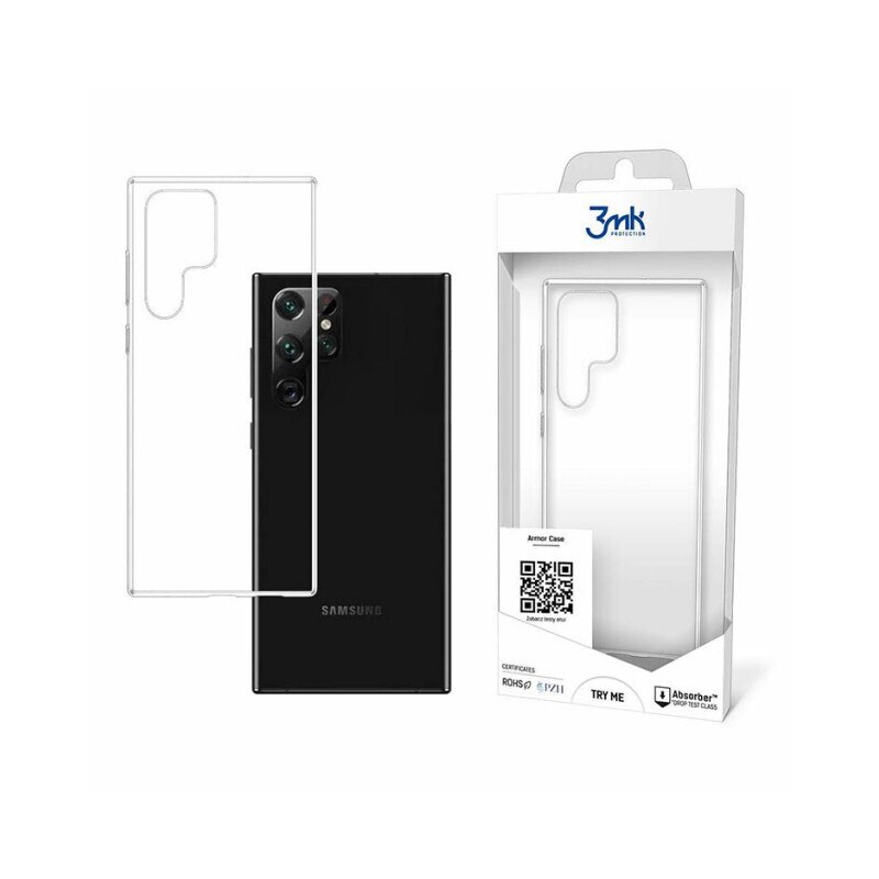 Husa Premium 3mk Armor, Compatibila Cu Samsung Galaxy S22 Ultra, Transparenta, Anti - Alunecare