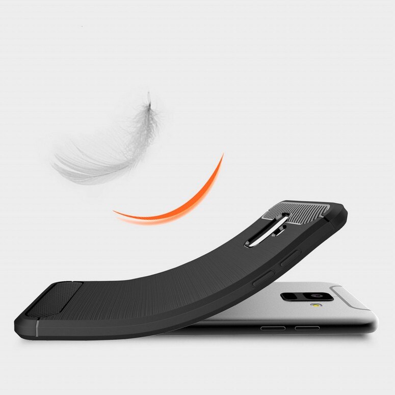 Husa de silicon CARBON pentru SAMSUNG A600 GALAXY A6 (2018) neagra