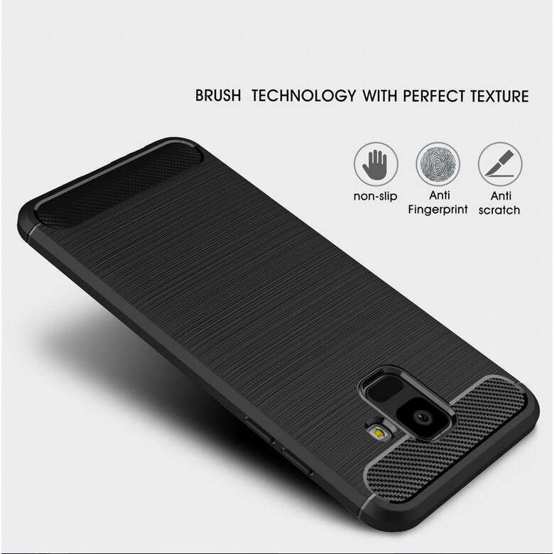 Husa de silicon CARBON pentru SAMSUNG A600 GALAXY A6 (2018) neagra