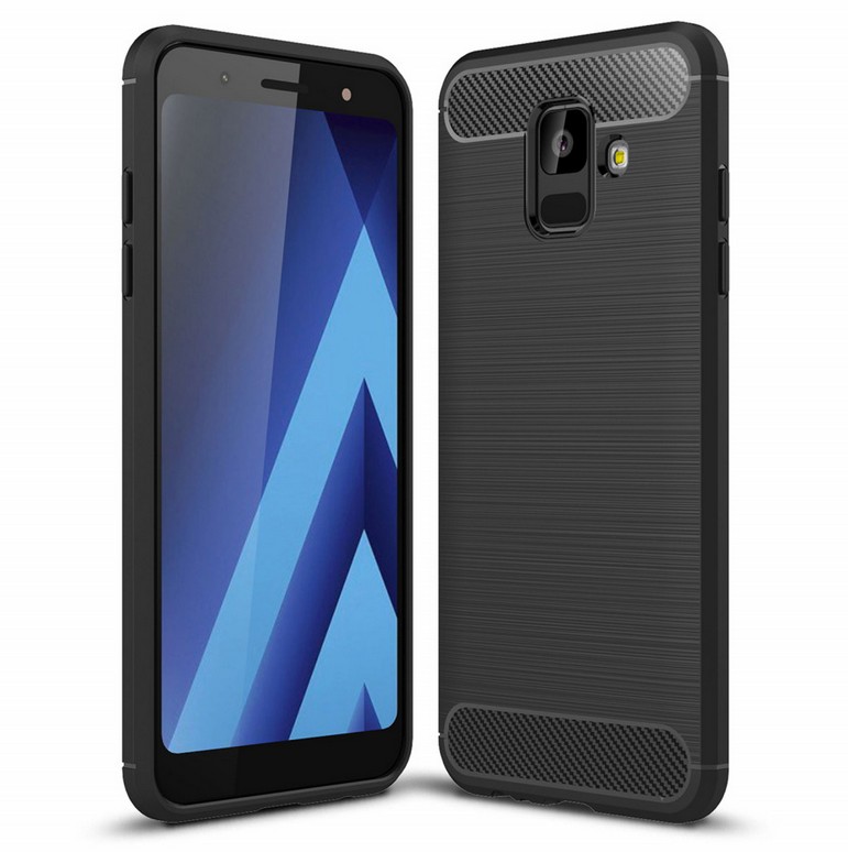 Husa de silicon CARBON pentru SAMSUNG A600 GALAXY A6 (2018) neagra