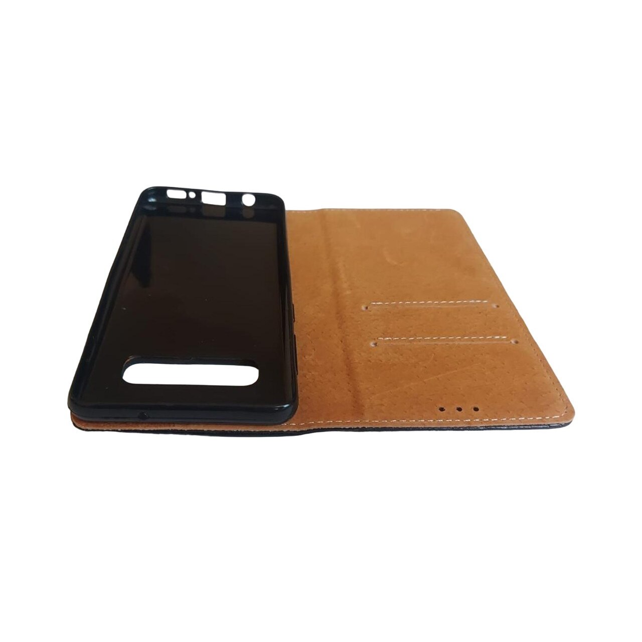 Husa flip Diary Flexy piele naturala neagra pentru SAMSUNG GALAXY S10