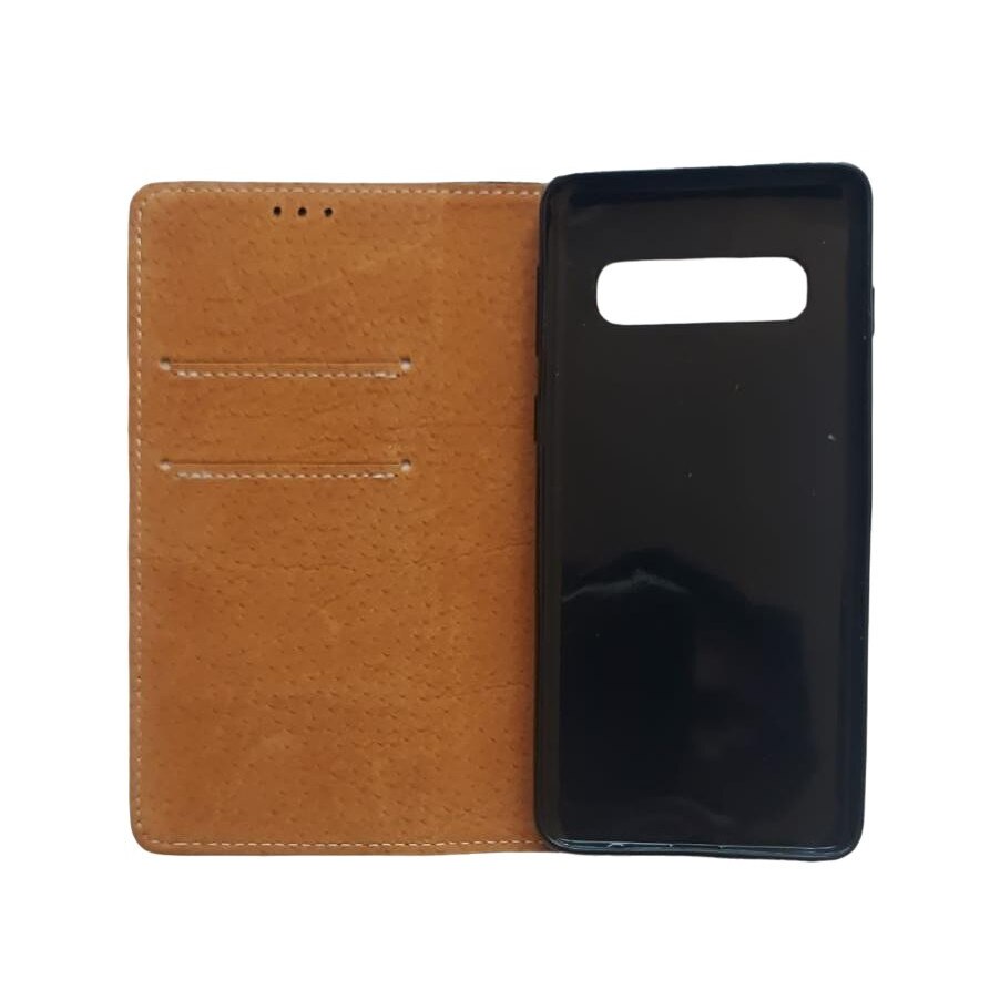 Husa flip Diary Flexy piele naturala neagra pentru SAMSUNG GALAXY S10