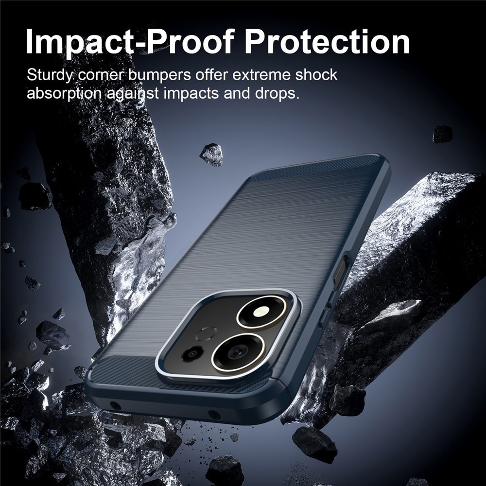 Husa pentru Honor 600 Smart - Techsuit Carbon Silicone - Blue
