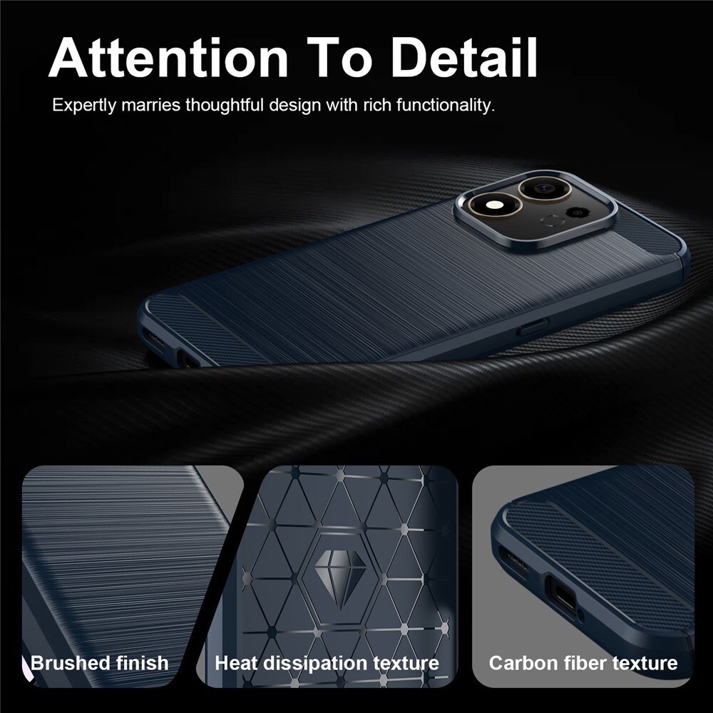 Husa pentru Honor 600 Smart - Techsuit Carbon Silicone - Blue