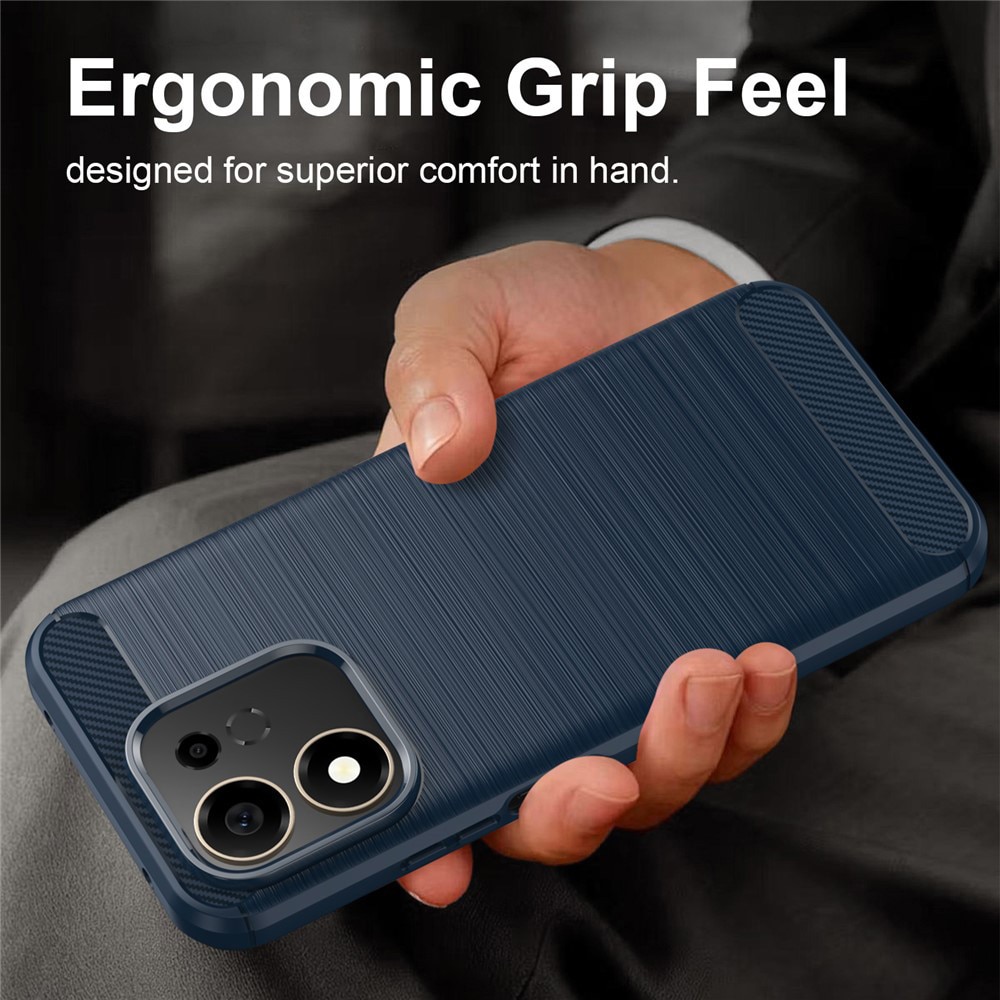 Husa pentru Honor 600 Smart - Techsuit Carbon Silicone - Blue