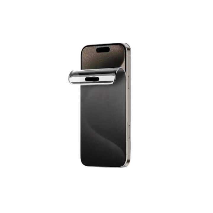 Folie de protectie ecran Privacy Hydrogel din silicon, TPU, compatibila cu iPhone 16 Pro Max, Perfect fit, acopera tot ecranul, ISAG
