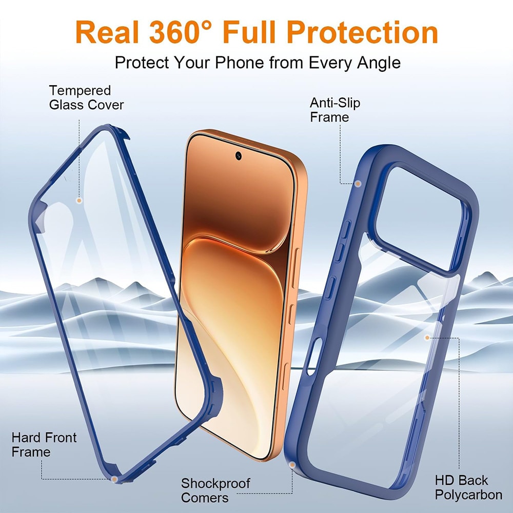 Husa pentru Honor 600 / 600 Pro + Folie - Techsuit ColorVerse 360 Series - Blue