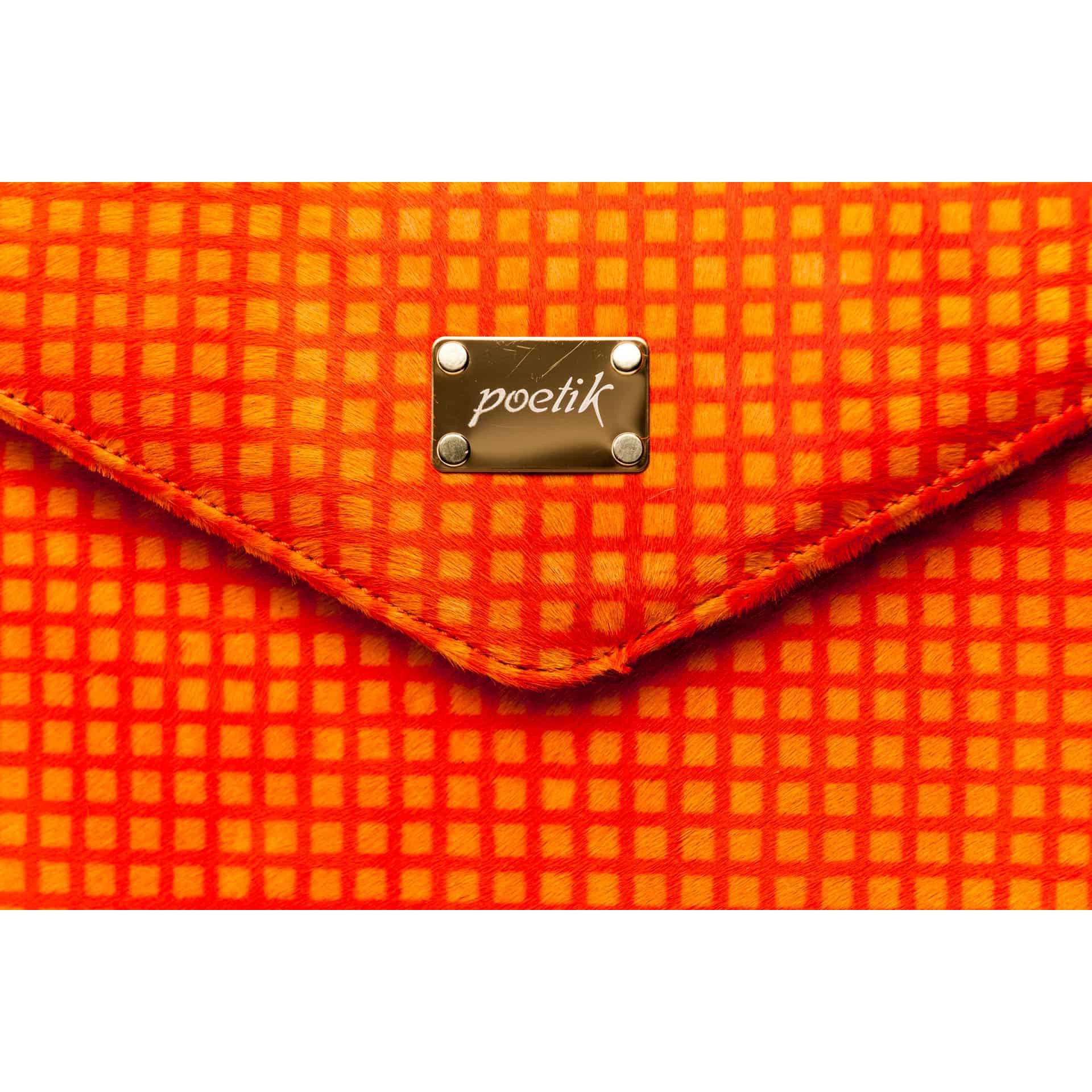 Husa pentru iPad/MacBook Air Gold 12'', Poetik, Piele Naturala Ponei, Portocaliu