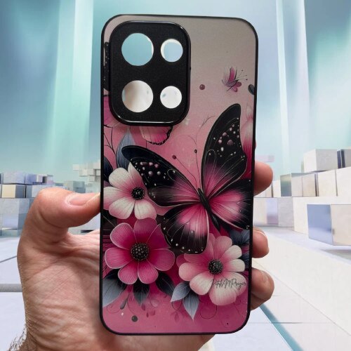 Husa Soft TPU compatibila cu Oppo Reno 13 5G, Butterfly Design