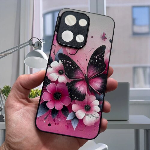 Husa Soft TPU compatibila cu Oppo Reno 13 5G, Butterfly Design