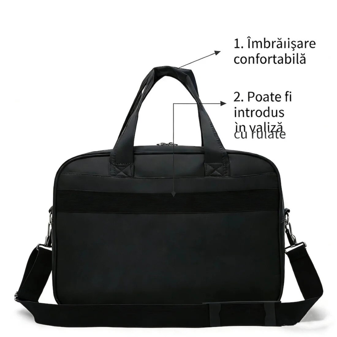 Geanta business laptop ASTANA, 40x20x30cm, Oxford, Negru