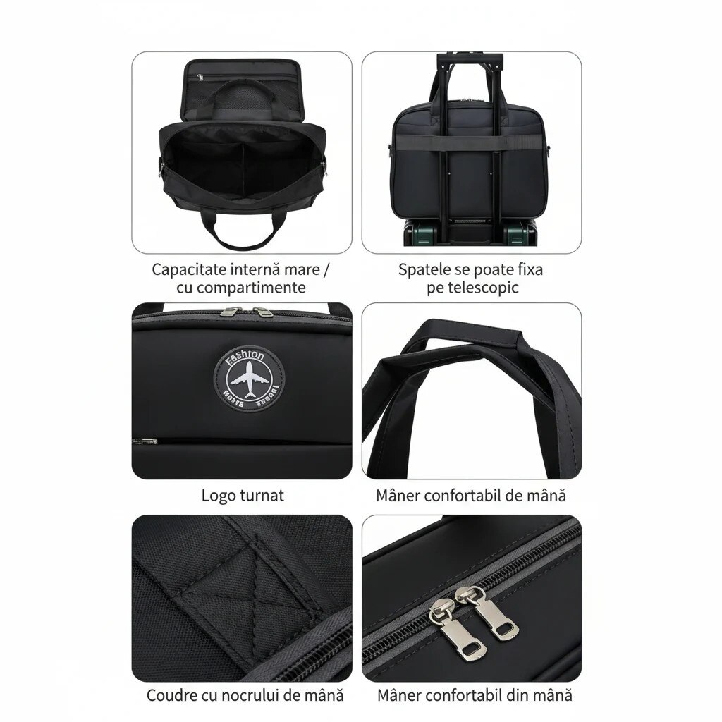 Geanta business laptop ASTANA, 40x20x30cm, Oxford, Negru