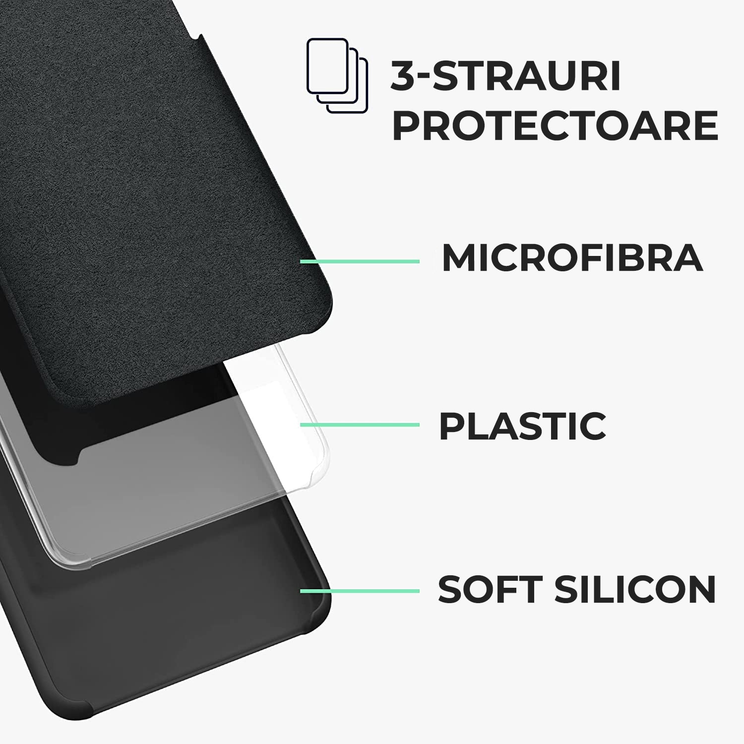 Husa pentru Honor X5c Plus Daden® Silicon SoftFlex, Ultra Slim, Protectie sporita, Interior de microfibra, Mov deschis