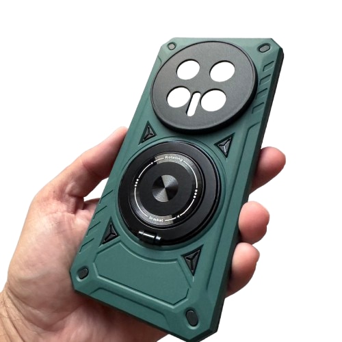 Husa Antisoc cu inel magnetic si rotativ compatibila cu Honor Magic 8 Pro, Verde inchis