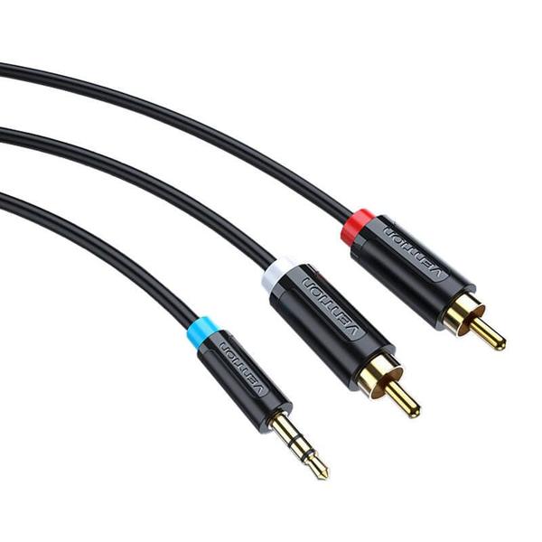 Cablu audio Vention BCLBG, 3,5 mm tata la 2x RCA tata 1,5 m (Negru)