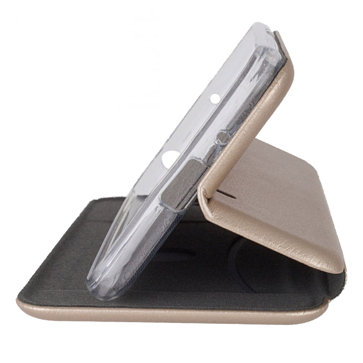 Husa flip Huawei P20 - carte cu magnet integrat, buzunar interior, piele eco, iShiled - Aurie
