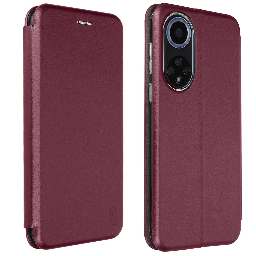 Husa pentru Huawei Nova 9 - Flip carte, inchidere magnetica, buzunar card si video stand, Gekko Elegance - Bordo