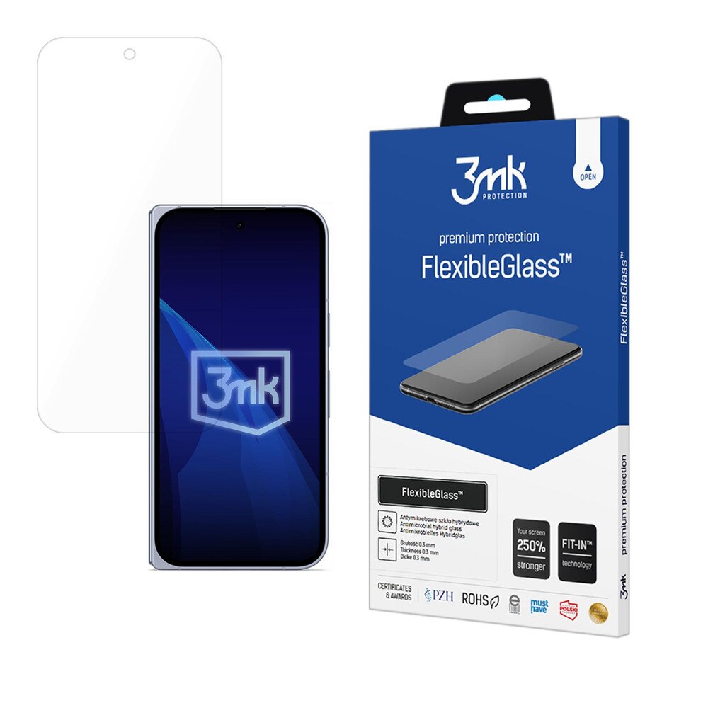 Folie sticla 3mk FlexibleGlass compatibila cu Google Pixel 10 Pro Fold, Transparent