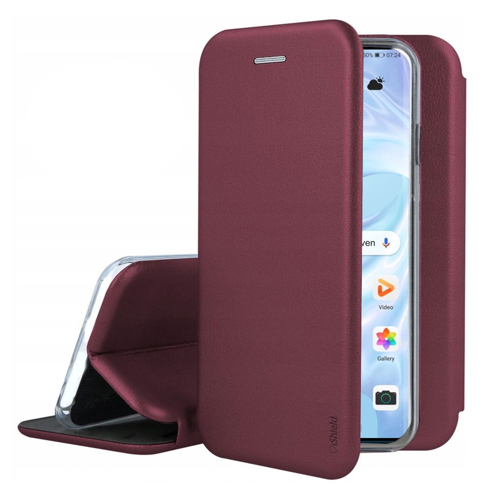 Husa flip Huawei Mate 20 Pro - carte cu magnet integrat, buzunar interior, piele eco, iShiled - Visinie