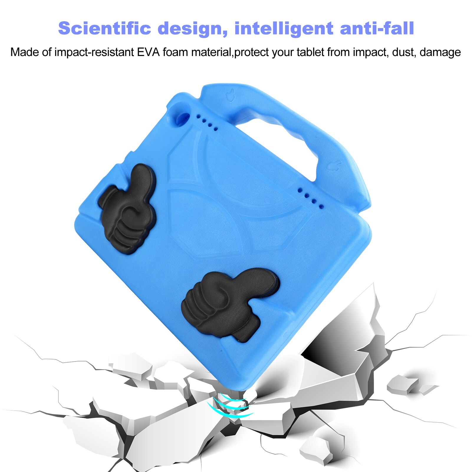 Husa de protectie Fokelyi pentru Kindle Fire HD 8/8P Antidrop EVA pentru copii (albastru)