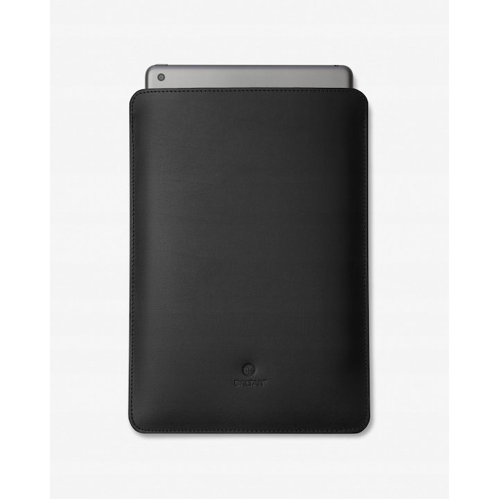 Husă piele naturală Baltan pentru iPad Gen.9 10.2", neagră, produs românesc