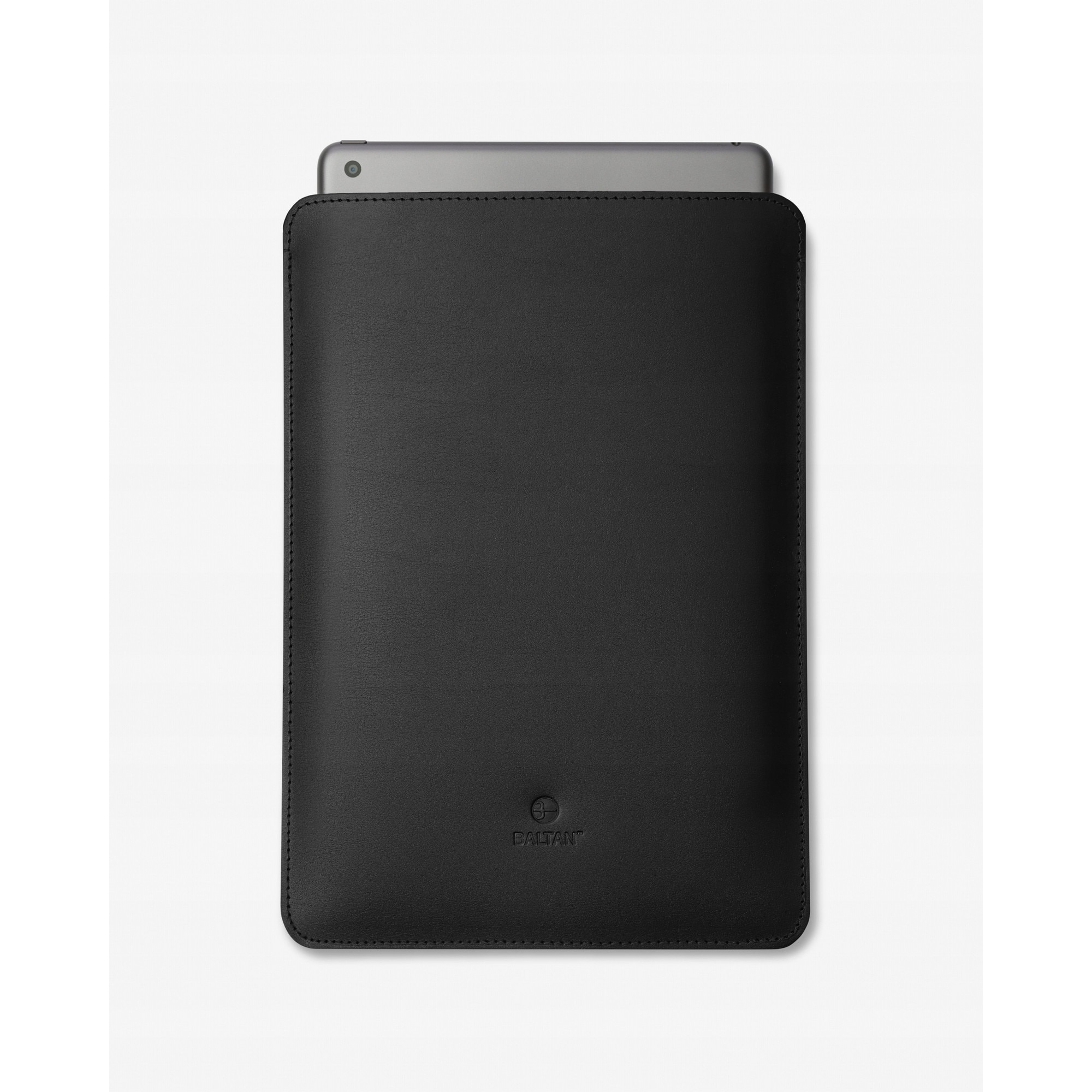 Husă piele naturală Baltan pentru iPad Gen.9 10.2", neagră, produs românesc