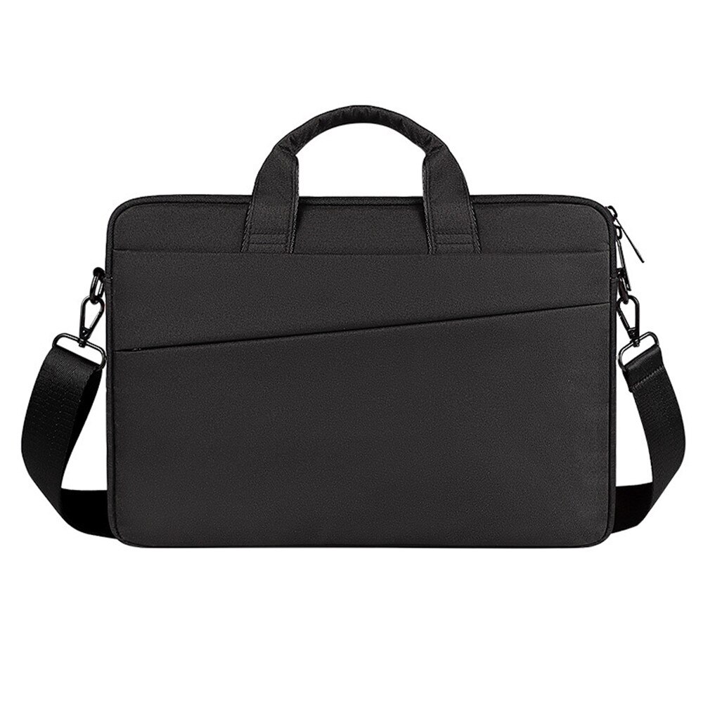 Geanta pentru laptop din textil cu maner si bretela detasabila, compatibil 15.6", negru, model 0805BM-BST3108014