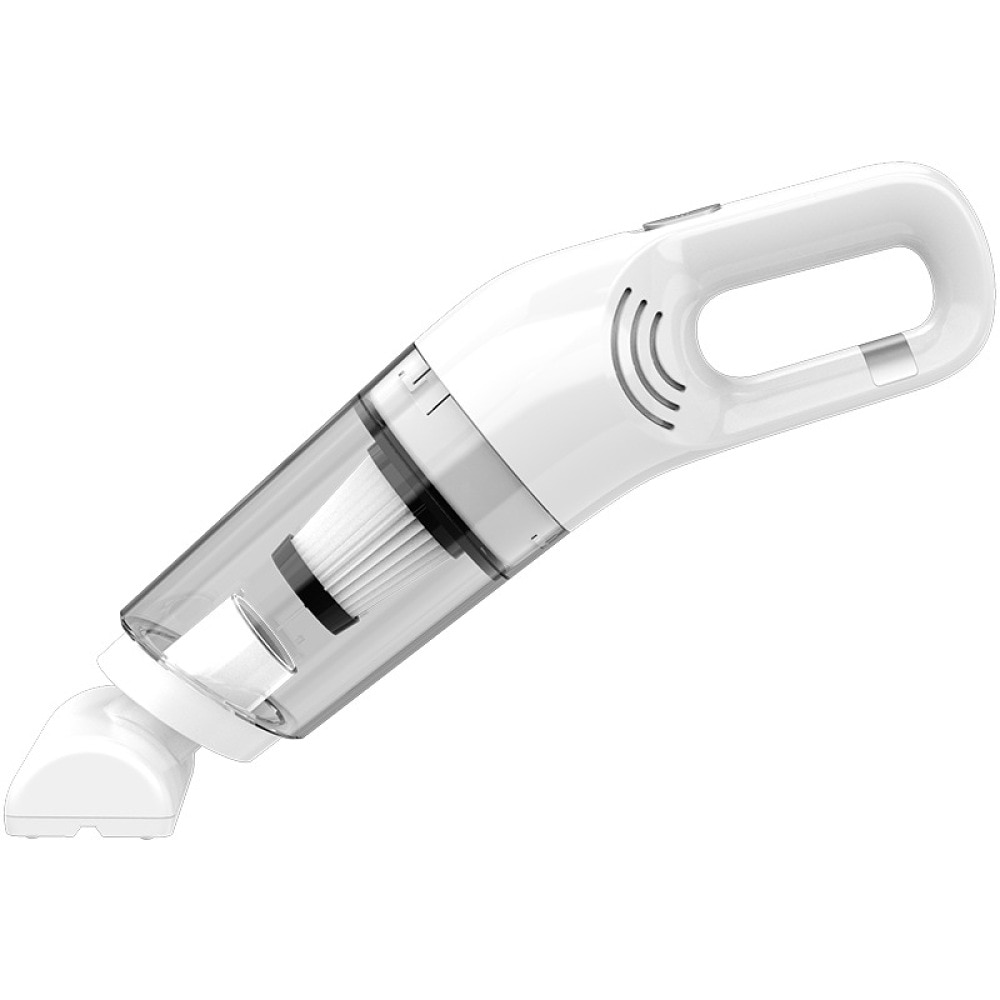 Aspirator portabil fara fir, 12.000 Pa, baterie 2×2000 mAh, incarcare USB, filtru HEPA, recipient 0.53 L, alb