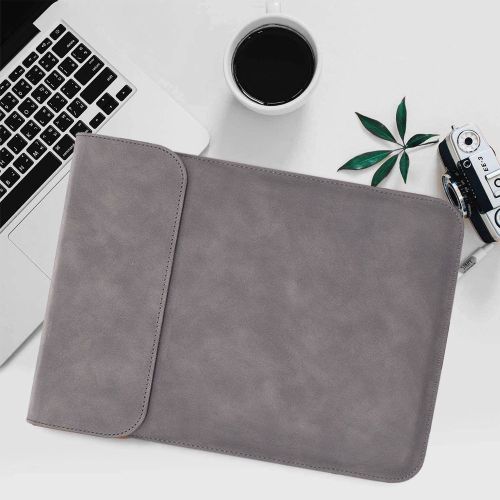 Husa laptop 14.1-15.4 inch, piele PU, rezistenta la apa si uzura, negru