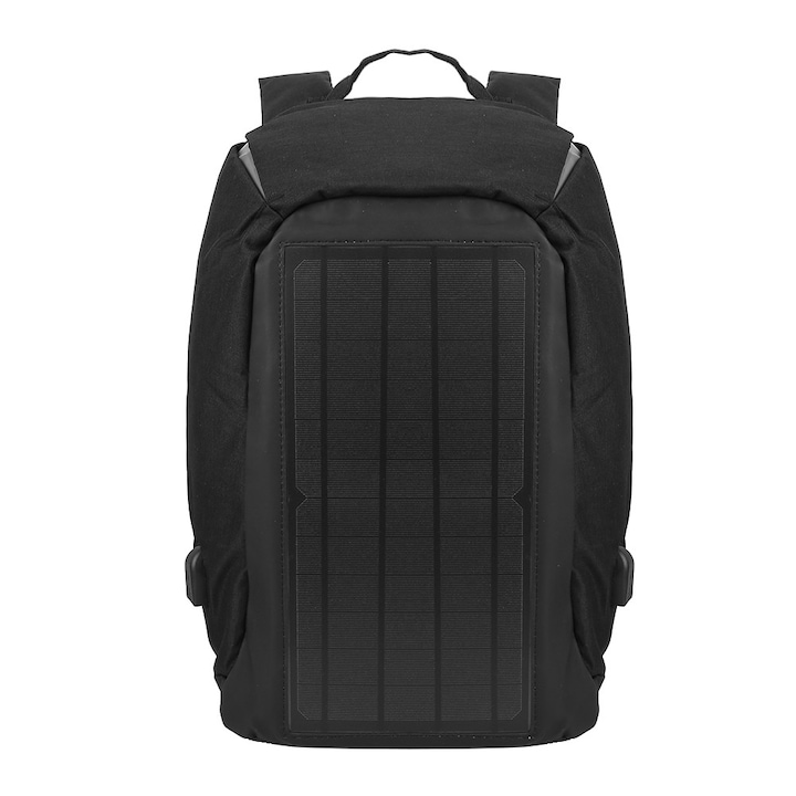 Rucsac laptop 40L cu port USB solar si protectie antifurt negru