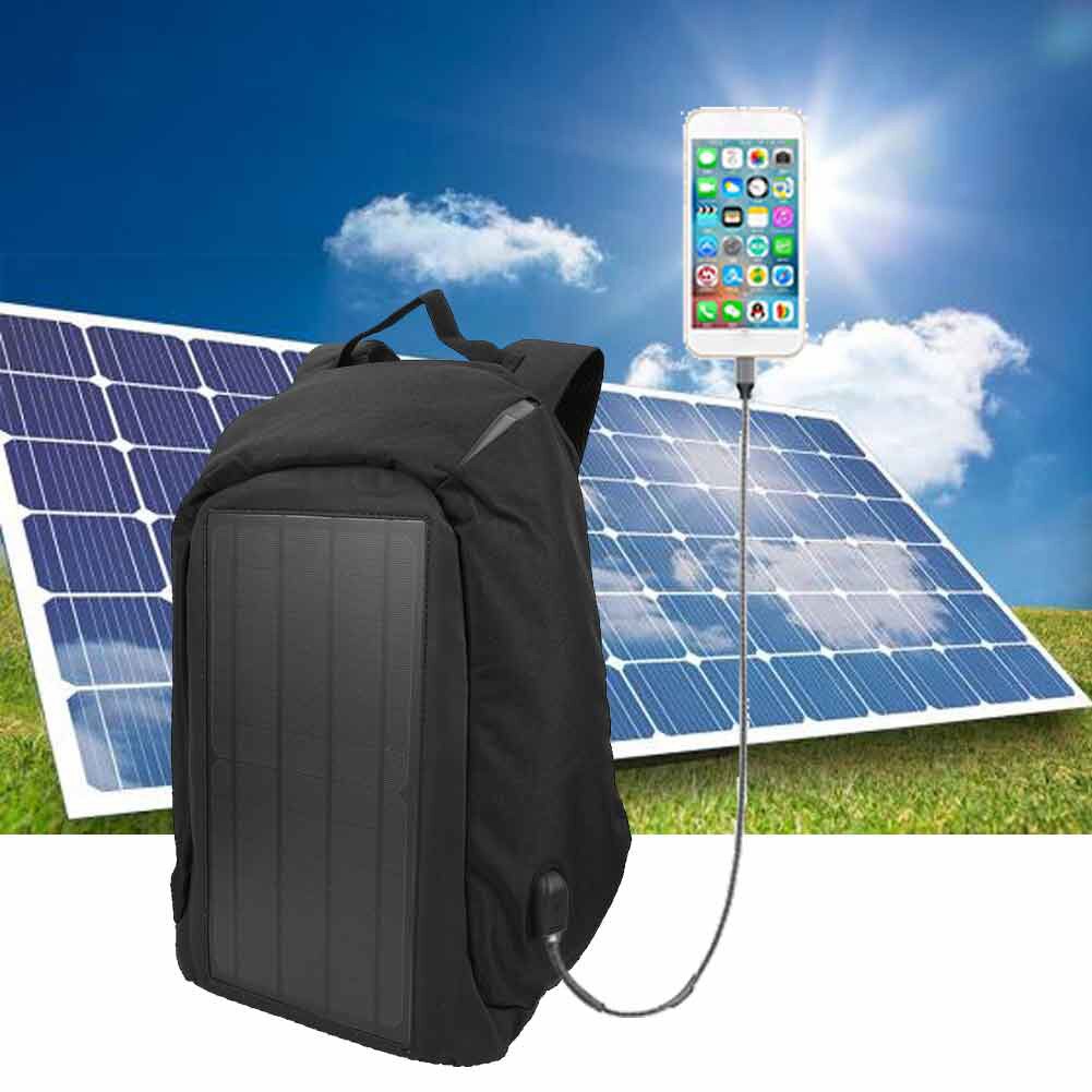 Rucsac laptop 40L cu port USB solar si protectie antifurt negru