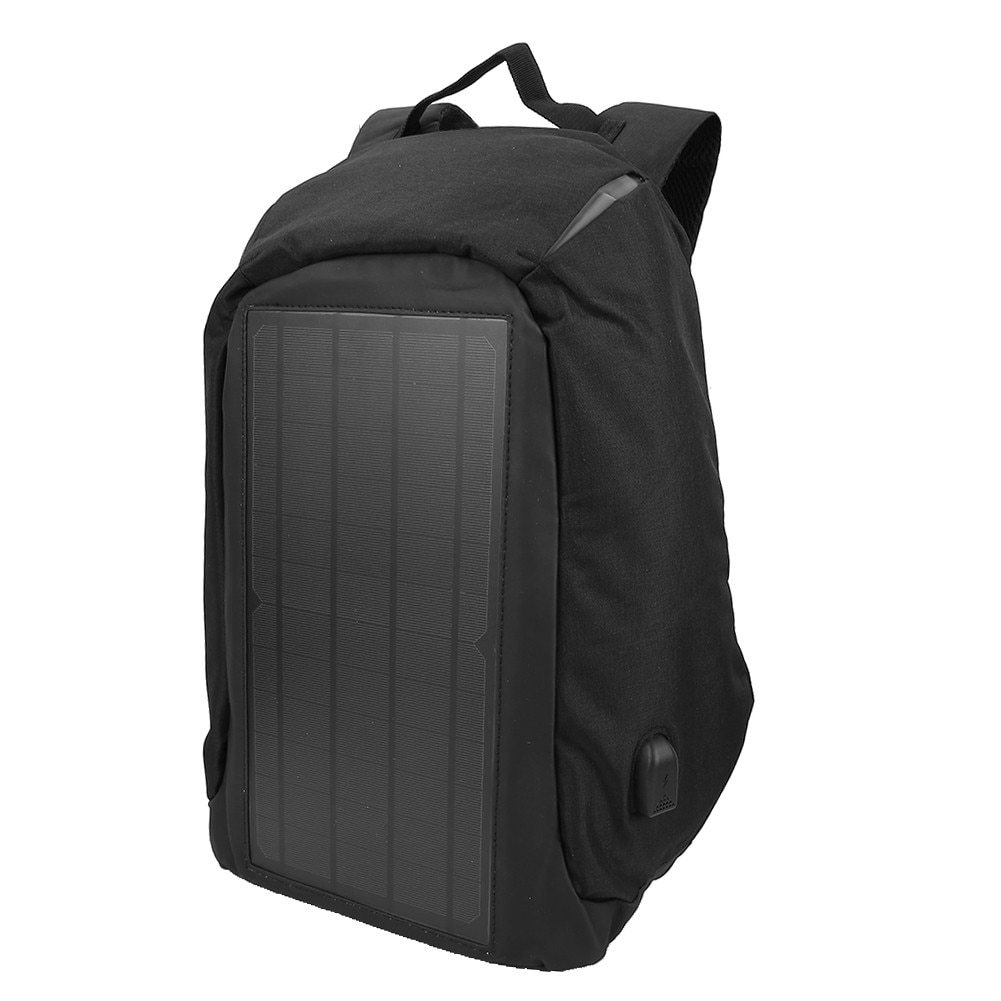 Rucsac laptop 40L cu port USB solar si protectie antifurt negru